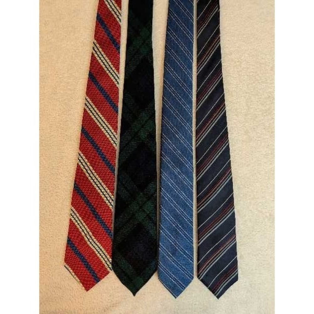 Polo Ralph Lauren Christian Dior Ties 4pc Mens Silk Blend Stripes Plaid
